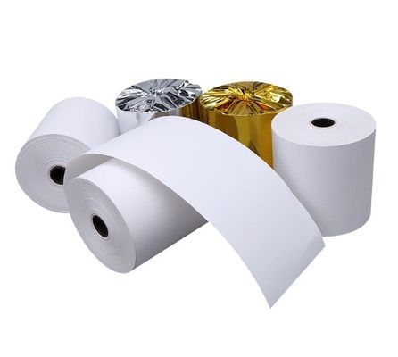 Rouleaux de papier thermique non revêtus pour l'impression rapide et durable des reçus dans les supermarchés
