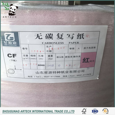 48-80 gm de papier sans carbone de couleur pâte de bois vierge pour la fabrication de rouleaux